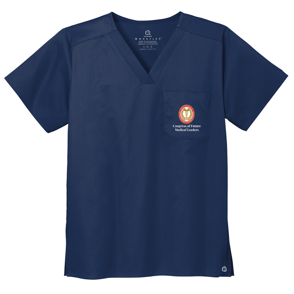 Congress of FD - Scrub - Wink™ Unisex WorkFlex™ Chest Pocket V-Neck Top